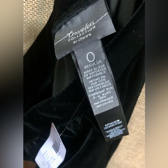 Chico's Travelers Classic Black Wide Leg Velvet Pants Size S NWT - Picture 4 of 5